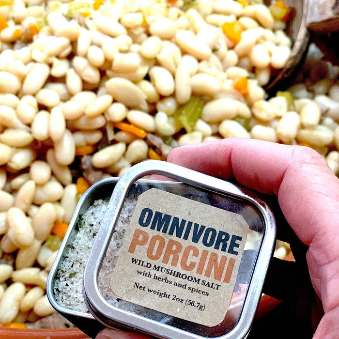Porcini Salt with Bean Salad