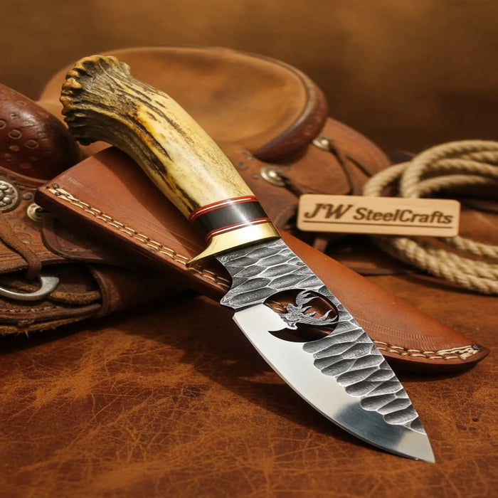 Crown Stag Cutout Knife with Deer Silhouette Design