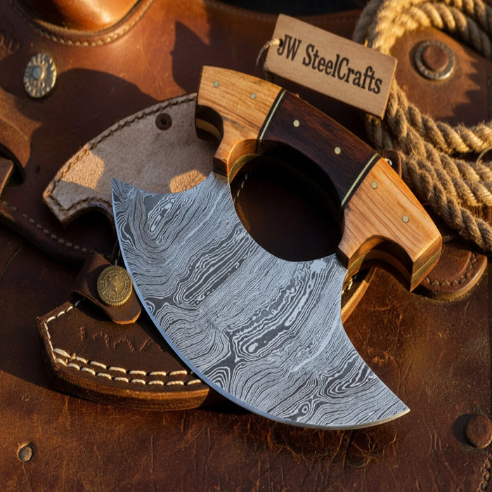 Shard Alaskan Ulu Knife with Olive Wood and Rosewood Handle