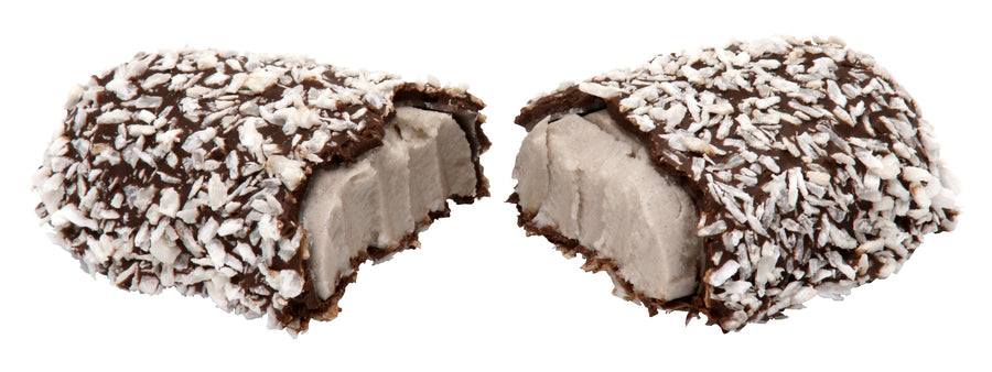 Idaho Spud — bar cut open to show the cocoa marshmallow center