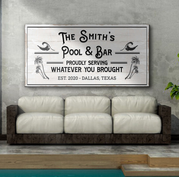 Personalized Rustic Pool And Bar Sign Iii