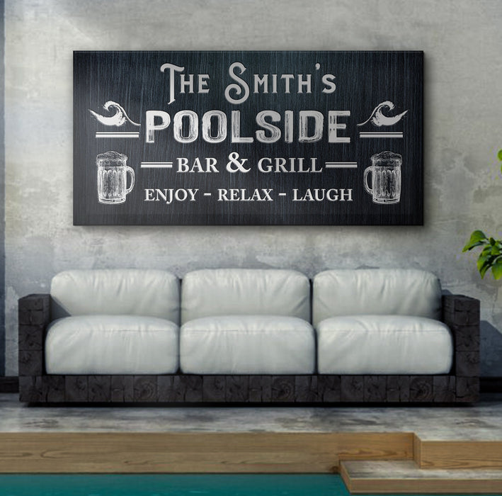 Personalized Poolside Bar And Grill Sign Ii