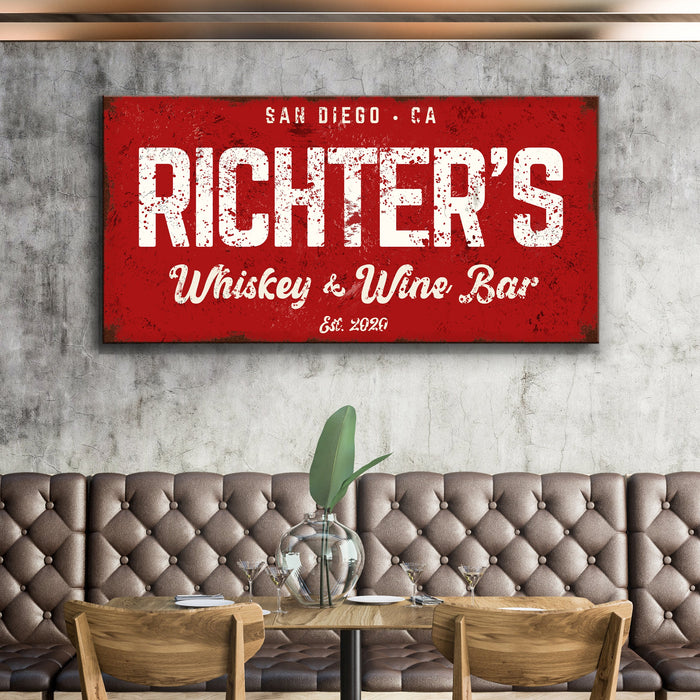 Whiskey And Wine Bar Sign Iii