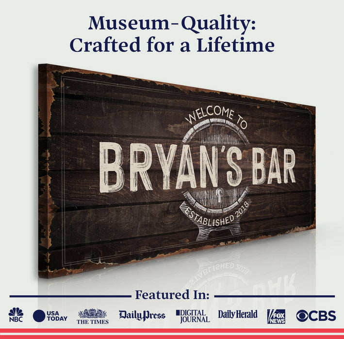 Beer Barrel Bar Sign Custom Bar Signs For Home Bar Ideal Man Cave Wall Decor Perfect Gift For Him