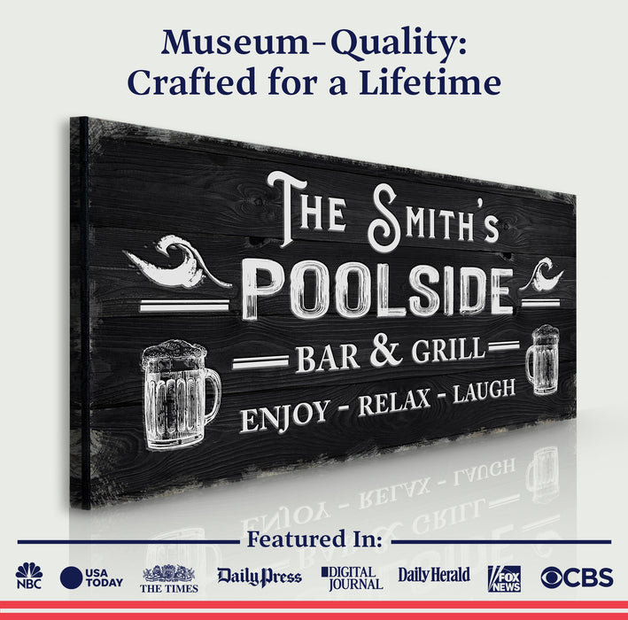 Personalized Poolside Bar And Grill Sign Iii