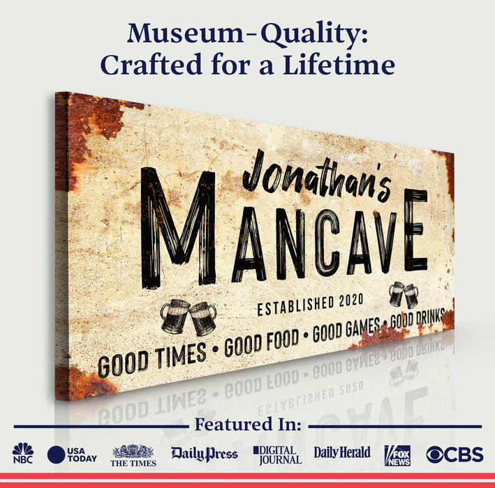 Good Times Personalized Man Cave Sign Custom Bar Signs For Home Bar Perfect Man Cave Wall Decor