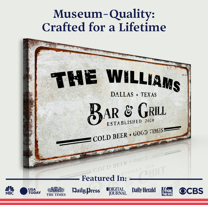 Bar And Grill Sign Vii