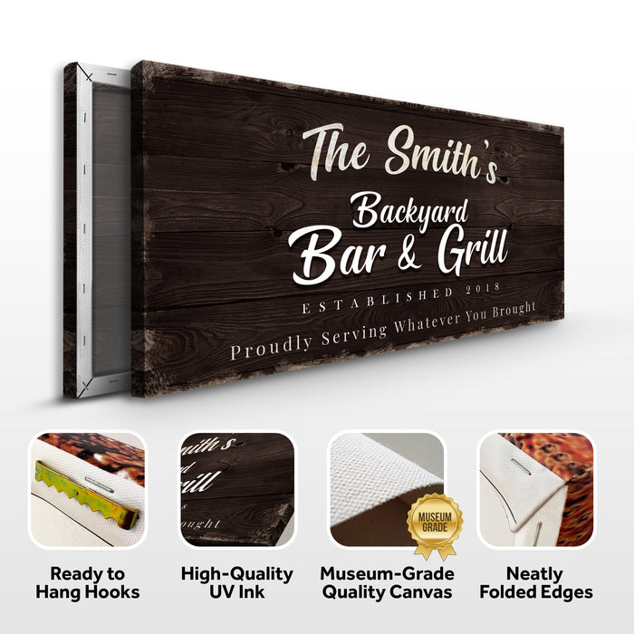 Backyard Bar Grill Sign Xv
