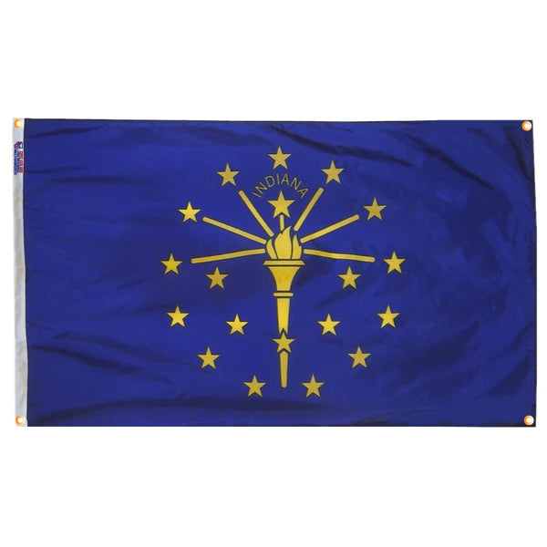 Indiana Flag with Grommets Along the Edges for Wall Hanging