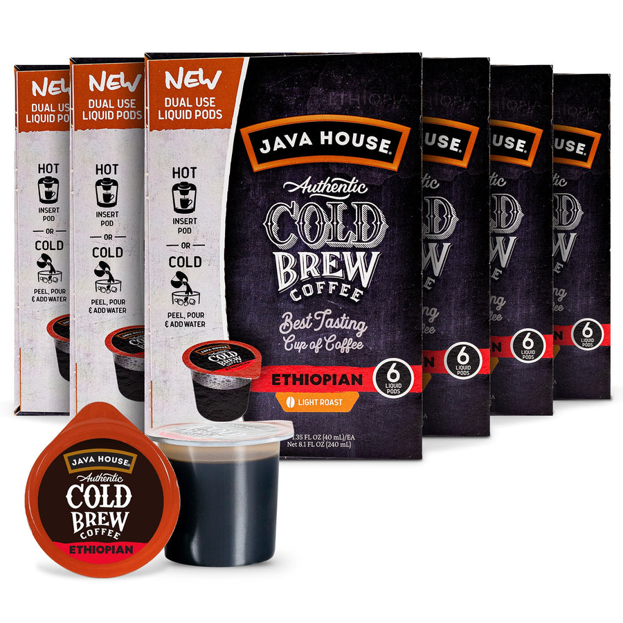 Multi-roast coffee carton assortment with Ethiopian pod