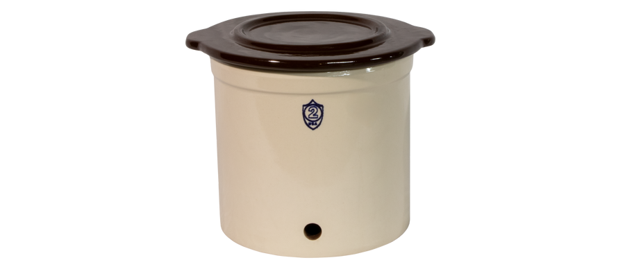2 Gallon Stoneware Beverage Crock with Lid