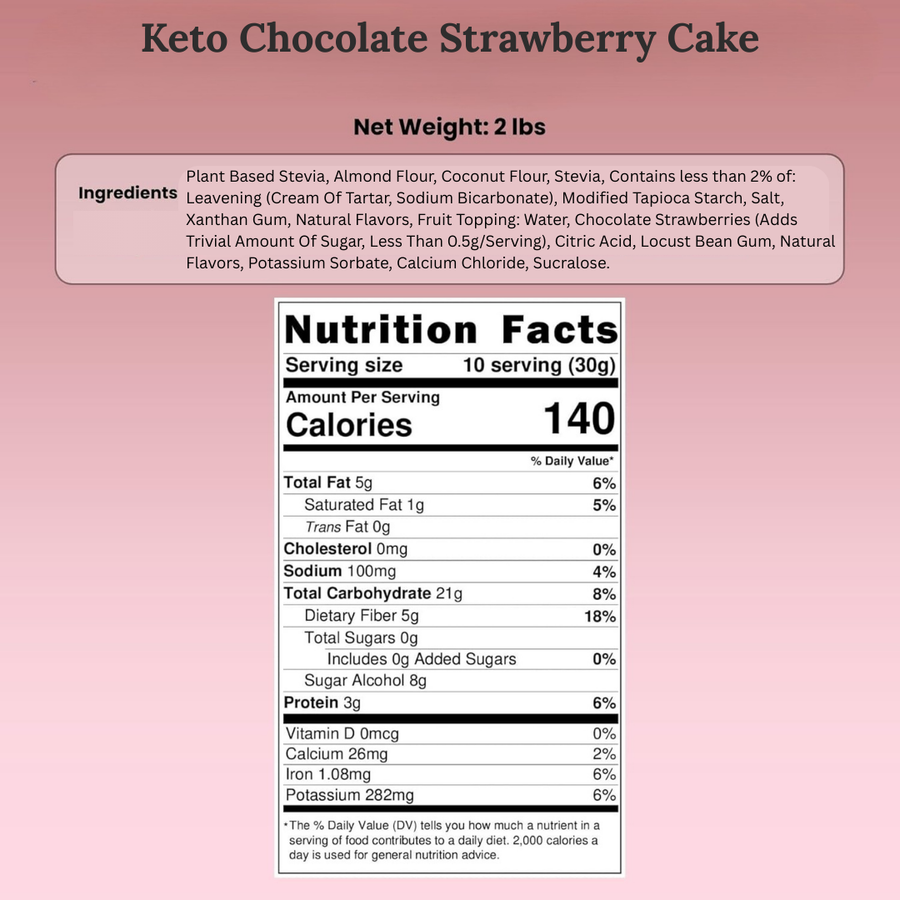 Andy Anand Sugar-Free Gluten-Free Chocolate Strawberry Cake, 2.8 lb – Real Strawberry Filling, Keto & Diabetic-Friendly, Birthday Gift Box