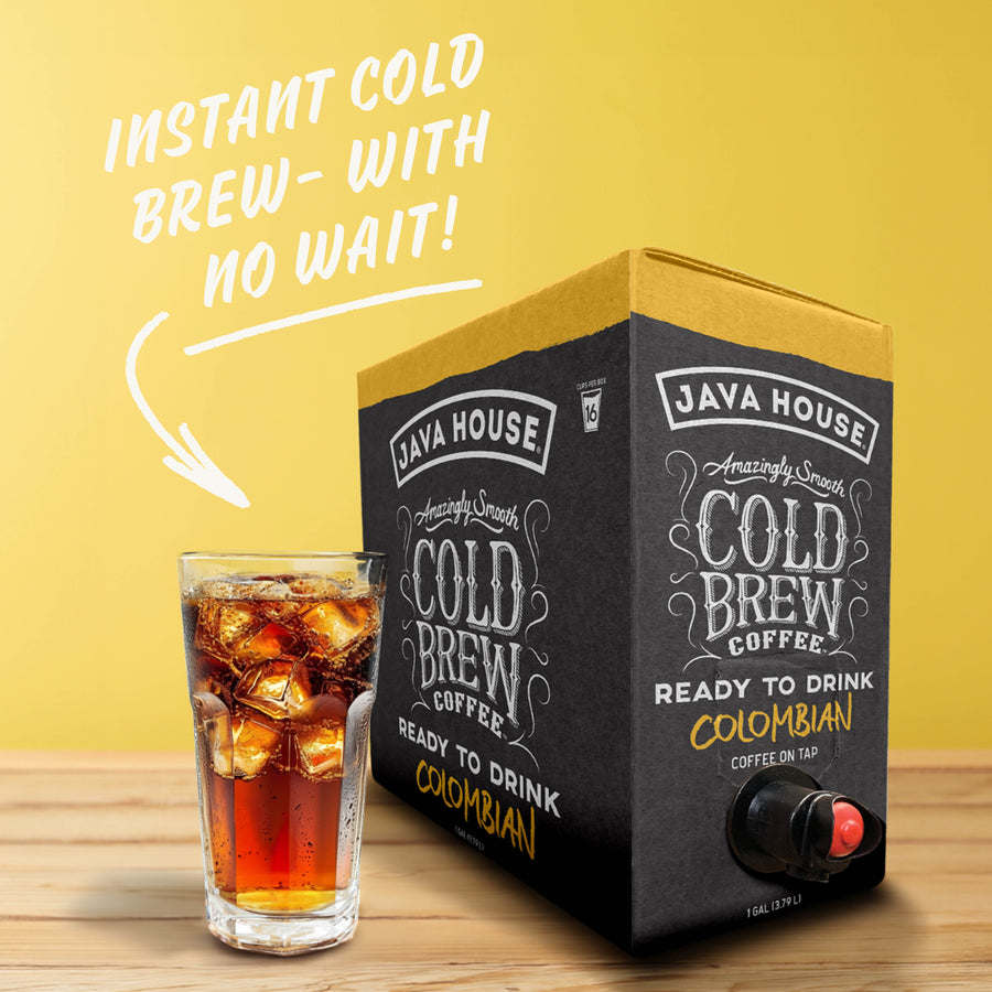 Colombian box with instant-serving message