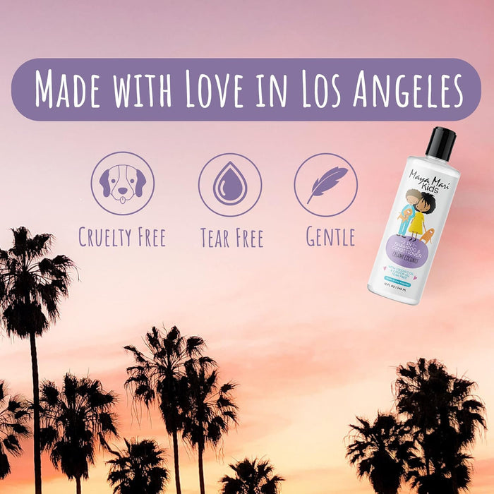 Maya Mari Kids 2-in-1 Shampoo and Conditioner With Coconut Oil and Castor Oil, Creamy Coconut and Lime Twist, Tear-Free, 12 oz by  Los Angeles Brands