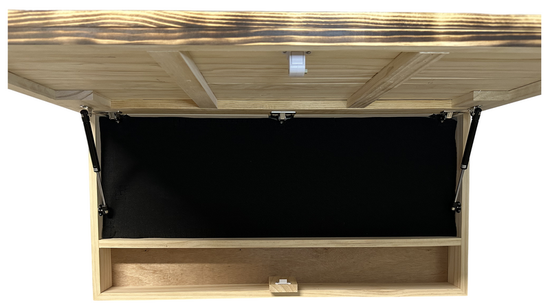 Classic Burnt Wood American Flag Gun Storage Cabinet (Gray)