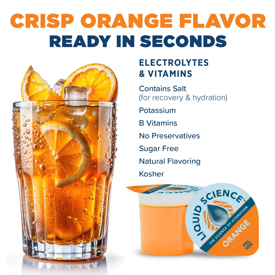 Orange hydration flavor and electrolyte information