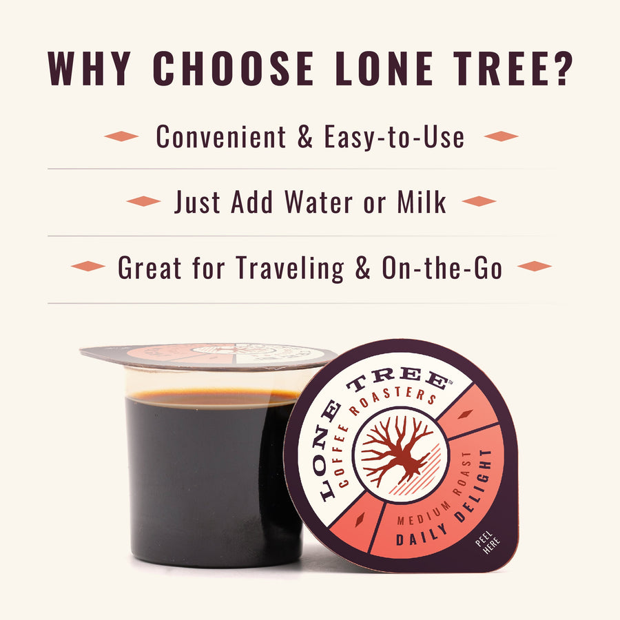 Daily Delight convenience graphic with an open pod