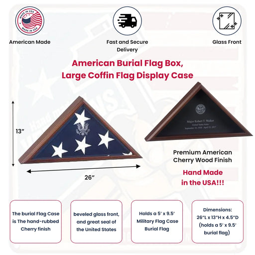 Coffin Flag cases- Coffin flag Box Military  Flag Case -  Burial Flag, , The Military Gift Store, Casket Flag display Cases