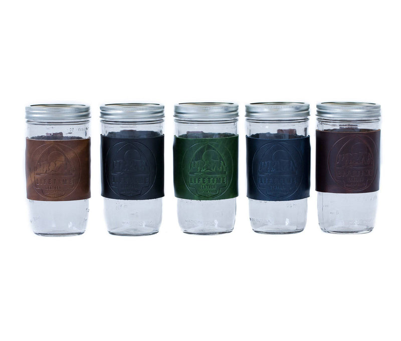 Leather Mason Jar Coozie - Lifetime Leather Co
