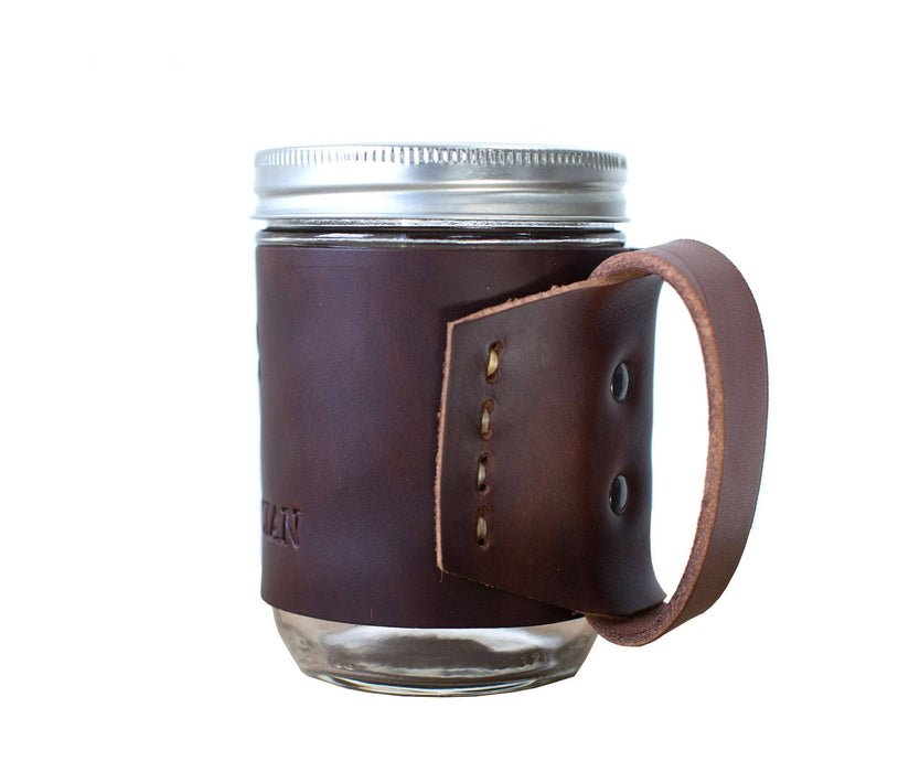 Leather Mason Jar Coozie - Lifetime Leather Co