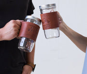 Leather Mason Jar Coozie - Lifetime Leather Co