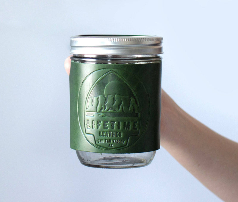 Leather Mason Jar Coozie - Lifetime Leather Co