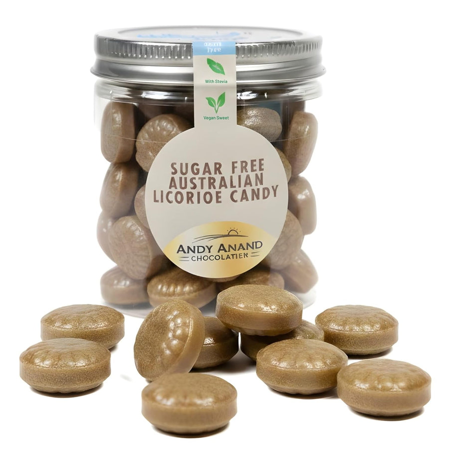 Andy Anand Sugar-Free Australian Licorice Candy, 7 oz – Made in Europe, Stevia Sweetened, No Artificial Flavors, Keto & Diabetic-Friendly