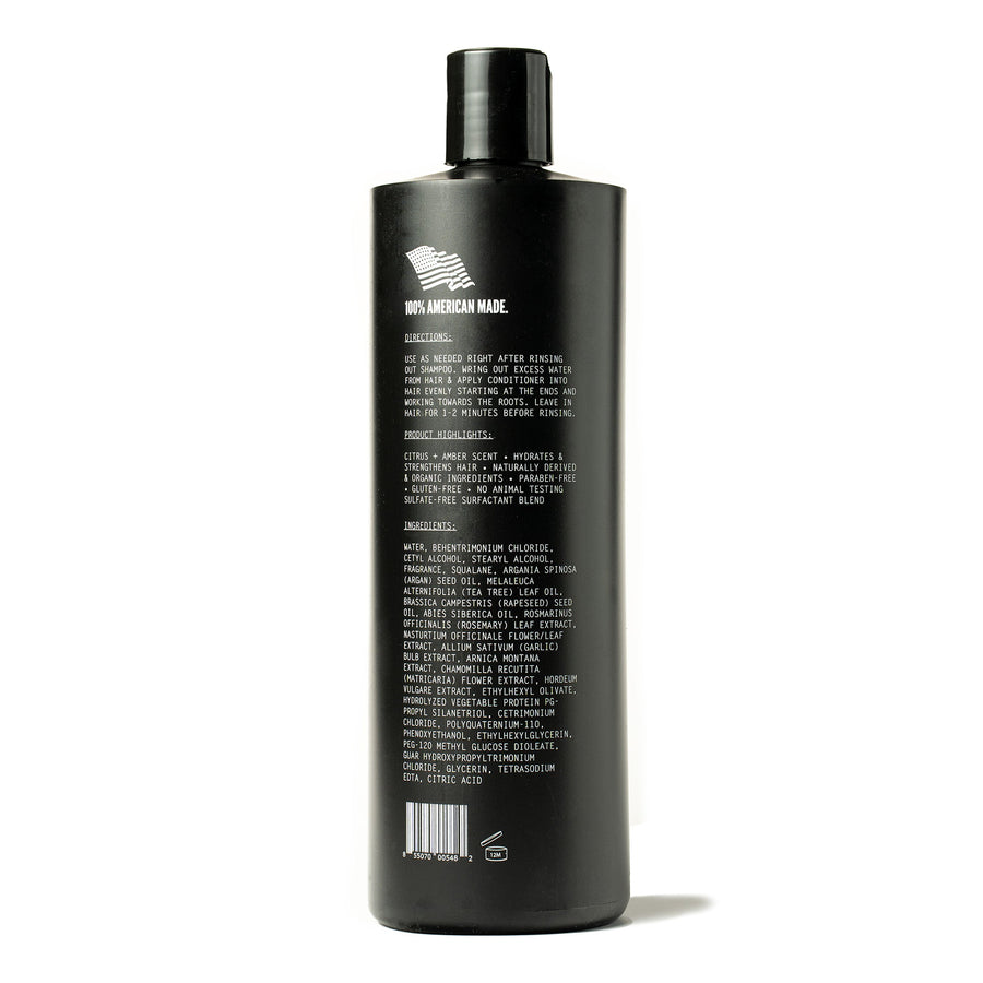 LUXE Citrus & Amber Hair Conditioner — conditioner bottle, rear directions and ingredient label