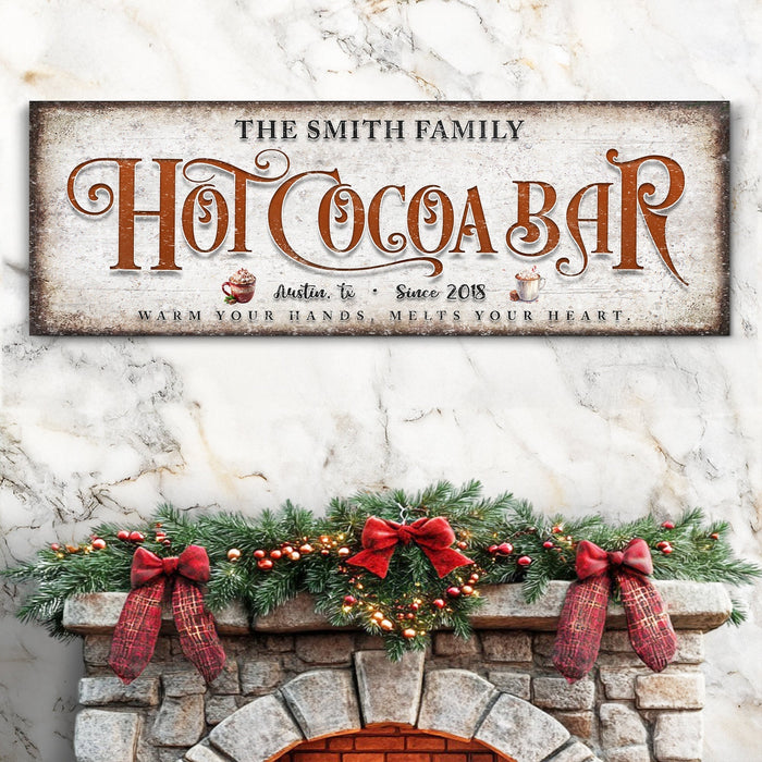 Hot Chocolate Christmas Bar Sign Ii