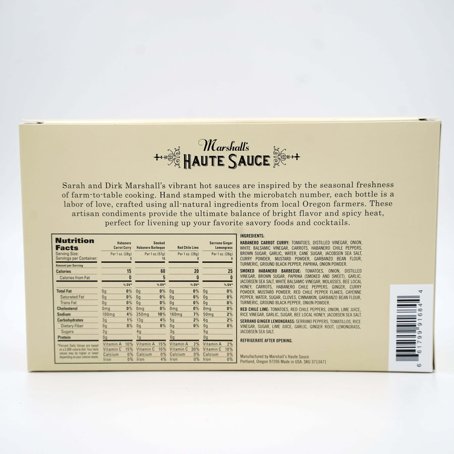 A Hot Sauce Gift Set- Marshall's Haute Sauce- Cooking Gifts For Men and Women