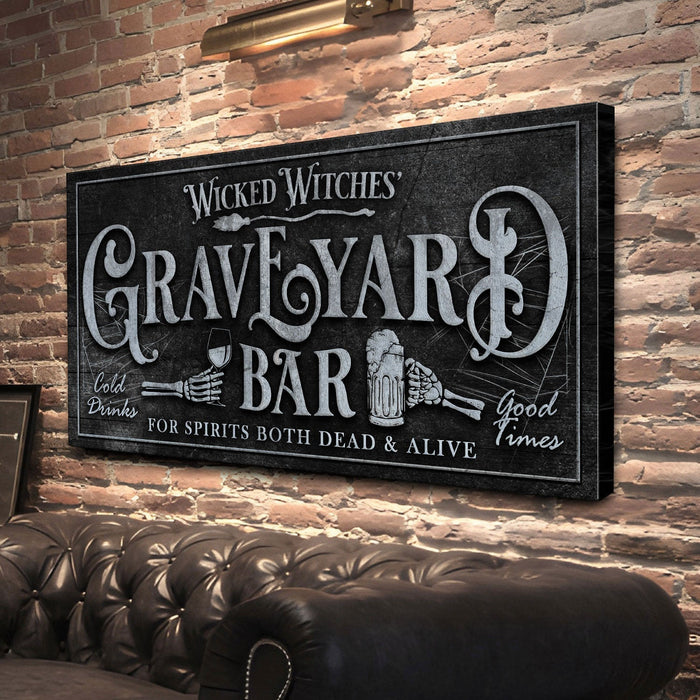 Wicked Witches Graveyard Bar Halloween Sign Ii