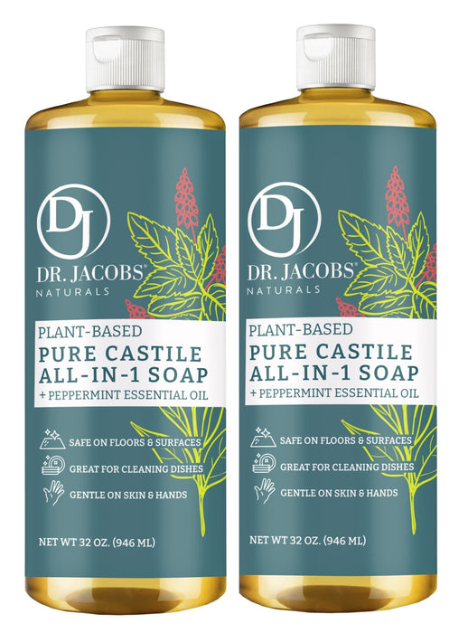 Peppermint All in 1 Castile Soap - Thin Formula by Dr. Jacobs Naturals
