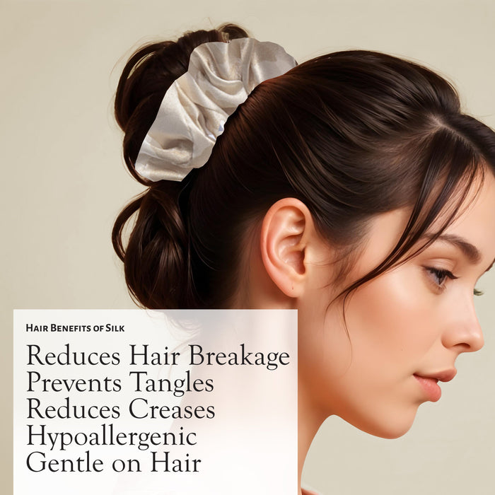 Market Fresh Beauty Mulberry Silk Sleep Set, Pillowcase, Eye Mask and Hair Scrunchie, Silk, Cream Leopard