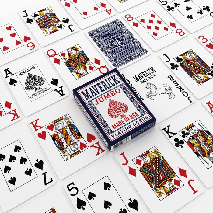 Maverick Playing Cards Brick (12 Decks, Red & Blue) – Jumbo Index – Made in USA