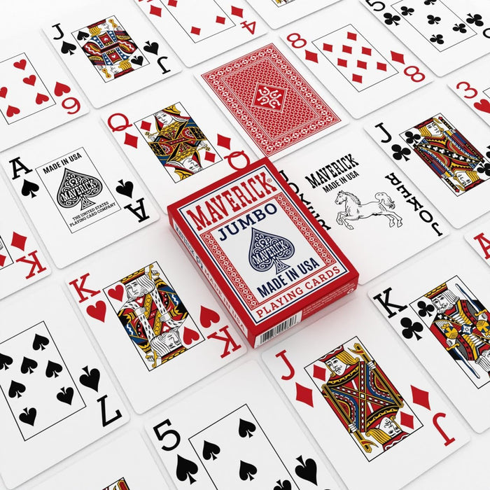 Maverick Playing Cards Brick (12 Decks, Red & Blue) – Jumbo Index – Made in USA