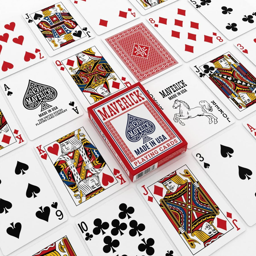Maverick Playing Cards Brick (12 Decks, Red & Blue) – Standard Index – Made in USA
