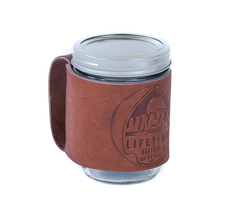 Leather Mason Jar Coozie - Lifetime Leather Co