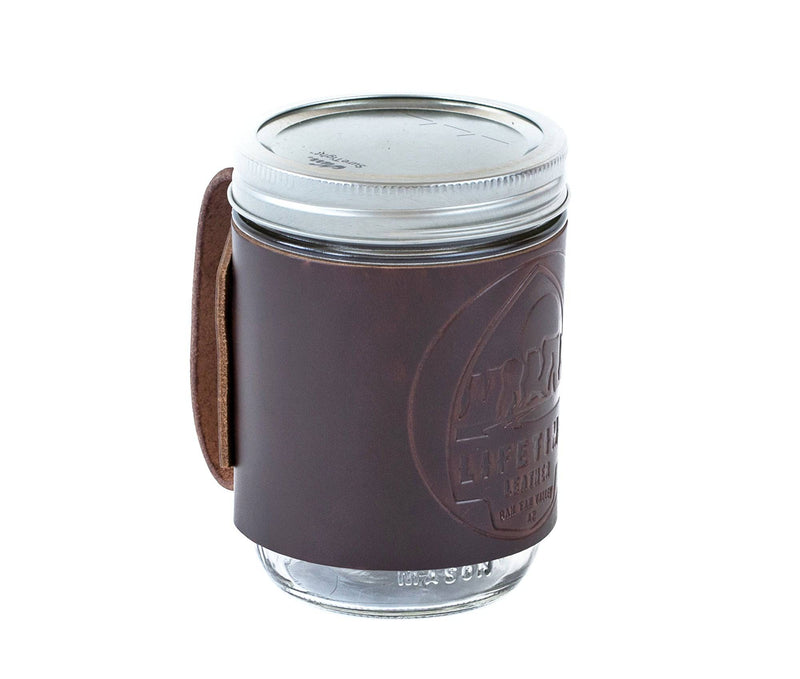 Leather Mason Jar Coozie - Lifetime Leather Co