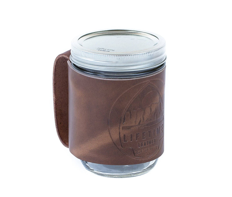 Leather Mason Jar Coozie - Lifetime Leather Co