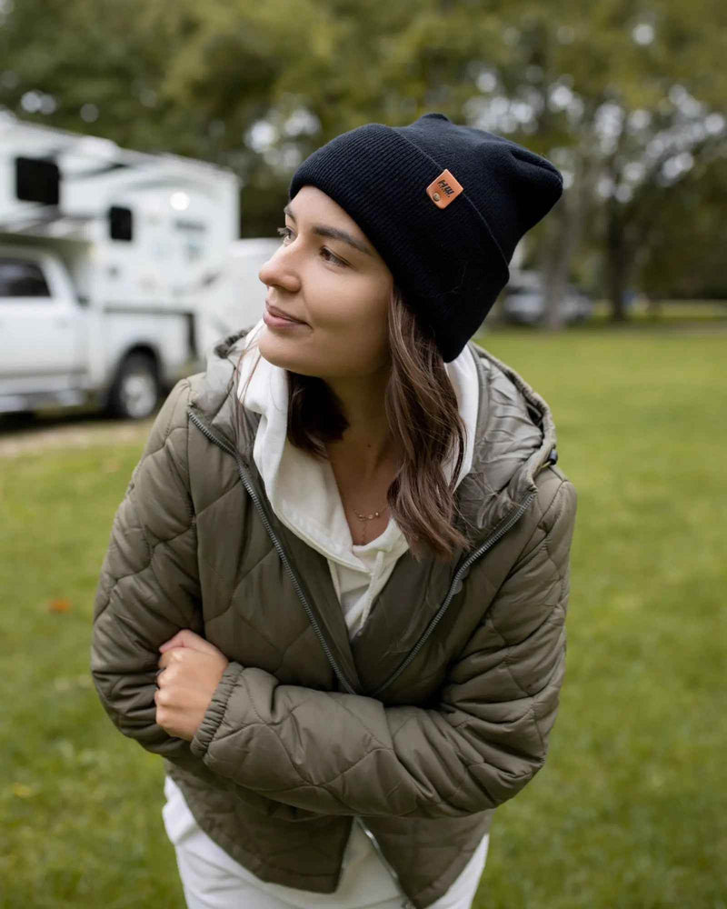 NEW HAAKWEAR H-Stitch Cuffed Beanie - Designed and Made in USA (Patented Design) - Midnight Black