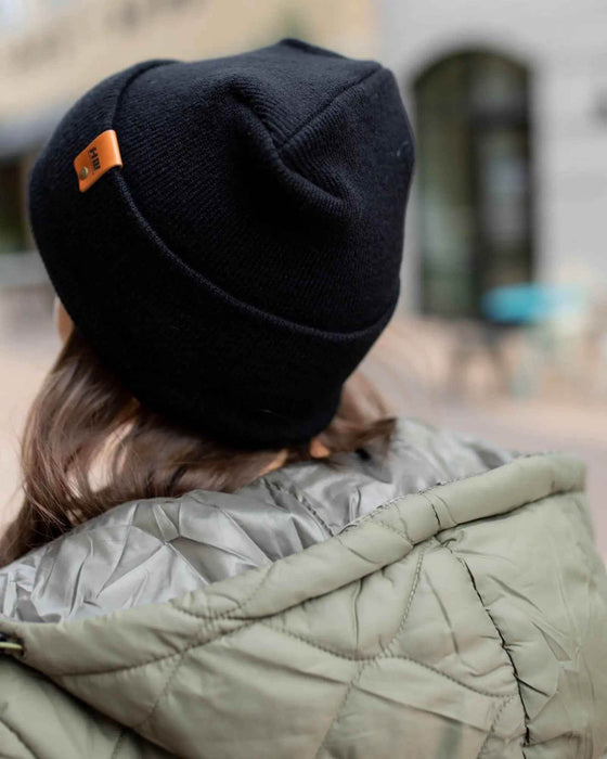 NEW HAAKWEAR H-Stitch Cuffed Beanie - Designed and Made in USA (Patented Design) - Midnight Black