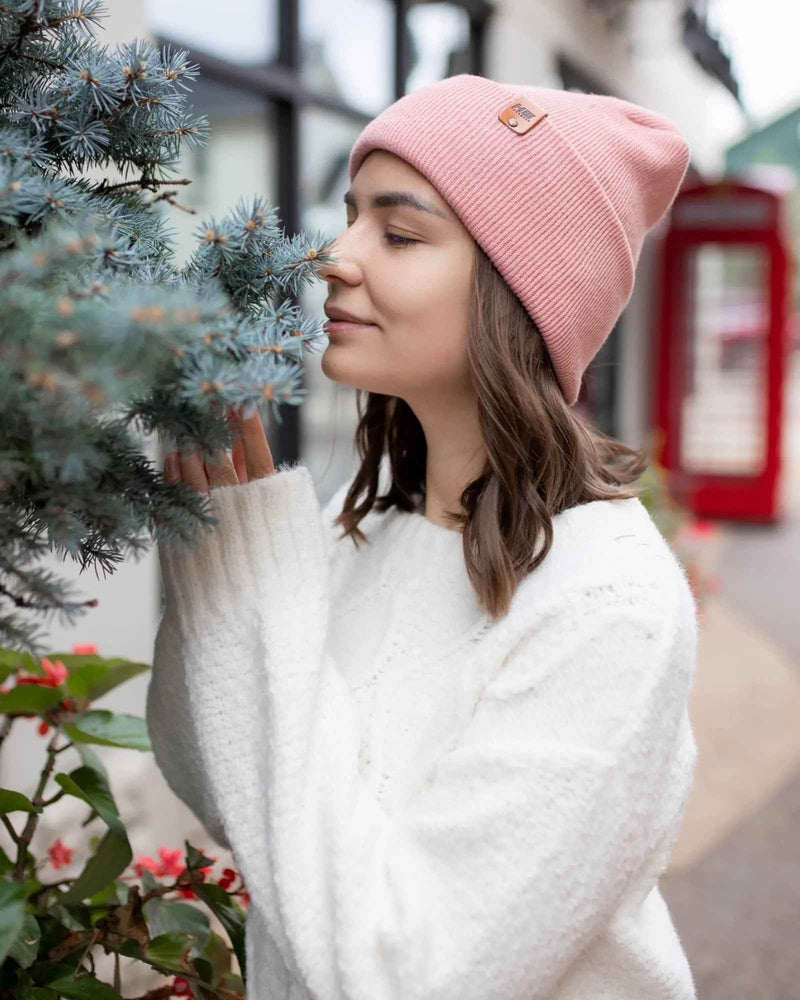 NEW HAAKWEAR H-Stitch Cuffed Beanie - Designed and Made in USA (Patented Design) - Pearl Pink