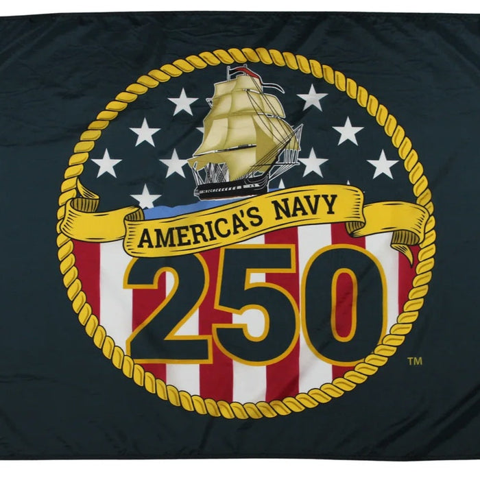 Navy 250th Anniversary Flag 3'x5' - Official | Made in USA