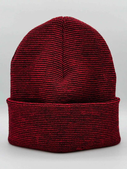 New York, Classic Cuffed Knit Beanie, Black and Red Fusion