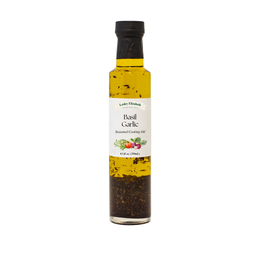 Lesley Elizabeth Basil & Garlic Seasoned Cooking Oil, Dorica (250mL)