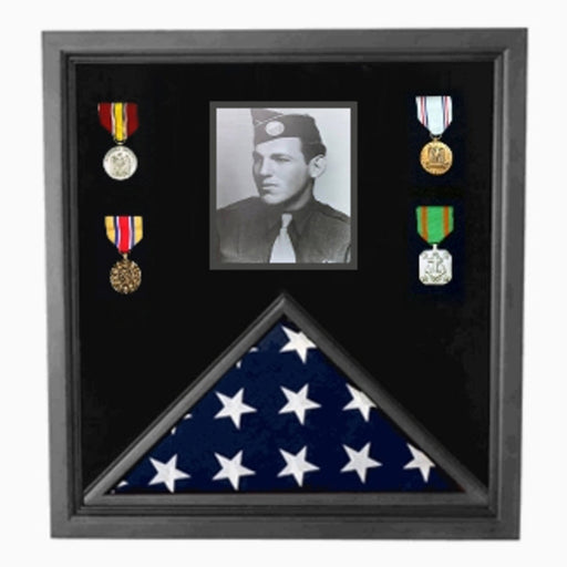 Military Photo Flag and Medal Display Case., , The Military Gift Store, 