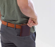Field Notes Wallet being pulled from the back right pocket of a males pants