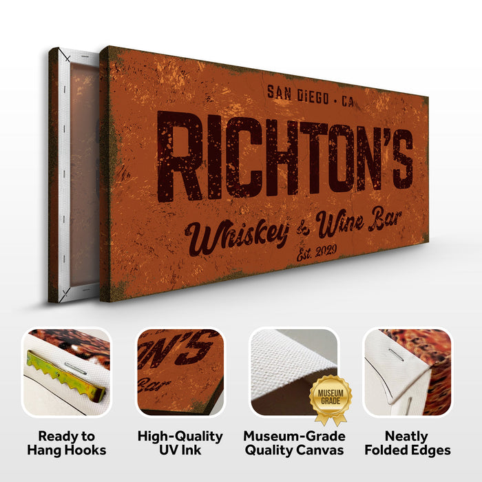 Whiskey And Wine Bar Sign Ii