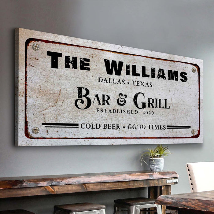 Bar And Grill Sign Vii