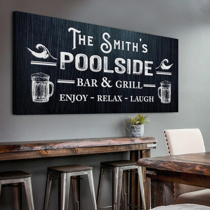 Personalized Poolside Bar And Grill Sign Ii